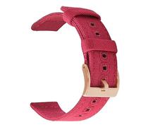 EDVTK35 18mm 20mm 22mm Braided Canvas Strap Compatible With Samsung Galaxy Watch 3/4 40mm 44mm Classic 46mm 42mm Quick Release Bracelet(Red rose gold,18mm)