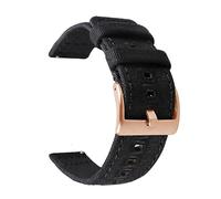 EDVTK35 18mm 20mm 22mm Braided Canvas Strap Compatible With Samsung Galaxy Watch 3/4 40mm 44mm Classic 46mm 42mm Quick Release Bracelet(Black rose gold,18mm)