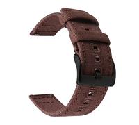EDVTK35 18mm 20mm 22mm Braided Canvas Strap Compatible With Samsung Galaxy Watch 3/4 40mm 44mm Classic 46mm 42mm Quick Release Bracelet(Brown black,18mm)