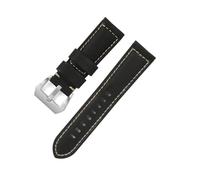 EDVTK35 20mm 22mm 24mm 26mm Matte Genuine Leather Watch Strap Oil Wax Cowhide Watch Band Retro Crazy Horse Wristband(Crazy Horse Black,26mm)