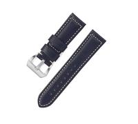 EDVTK35 20mm 22mm 24mm 26mm Matte Genuine Leather Watch Strap Oil Wax Cowhide Watch Band Retro Crazy Horse Wristband(ZW Deep Blue,22mm)