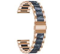 EDVTK35 20mm 22mm Metal+Resin Strap Compatible With Samsung Galaxy Watch 5 Pro 4 3 Classic Band 40mm 44mm 42mm 46mm 45mm Active 2 Alloy Bracelet(Rose gold Style4)