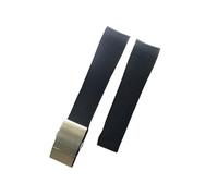 EDVTK35 21MM Black Blue Gray Green Rubber Silicone Watch Strap Waterproof Watchband Compatible With Longines Conquest HydroConquest L3 Accessories(Black with clasp)