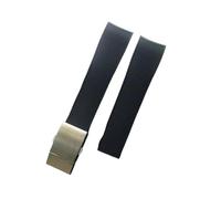 EDVTK35 21MM Black Blue Gray Green Rubber Silicone Watch Strap Waterproof Watchband Compatible With Longines Conquest HydroConquest L3 Accessories(Black with clasp)