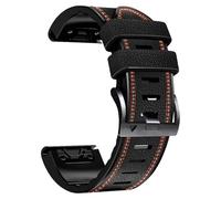 EDVTK35 22 26MM Leather+Silicone Watch Band Straps Compatible With Garmin Fenix 7X 7 6X 6 Pro 5X 5 Epix Gen 2 Smartwatch EasyCompatible With Wristbands Bracelet(Silicone Leather BK)