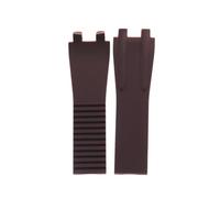 EDVTK35 25mm*12mm Black Brown Blue Waterproof Silicone Rubber Strap Folding Buckle Wristband Strap Bracelet Compatible With Ulysse Nardin Watch Band(Brown,26MM_WITH SILVER BUCKLE)