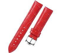 EDVTK35 8 10 12 14 15 16 17 18 19 20 Mm Genuine Leather Watchband Watch Belt Strap Wristwatches Band Female Red White Black(Red,8mm)