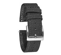 EDVTK35 Canvas Watch Bands Quick Release Grey Two Pieces Fabric Watch Straps Heavy Duty Buckle 18mm 20mm 22mm(Black,18mm)