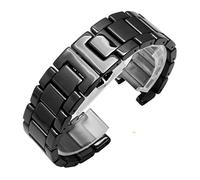 EDVTK35 Ceramic Watchband Compatible With GC Watches Band Notched Ceramic Bracelet Fashion(Black,16X8mm)