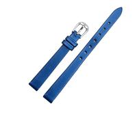 EDVTK35 Compatible With Fossil Watchbands Small Wristband 6mm 8mm 10m 12mm Watch Strap With Stainless Steel Buckle Black Purple Red(Blue,6mm silver clasp)