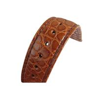 EDVTK35 Double Sided Crocodile Leather Watchband 18mm 19mm 20mm 21mm 22mm 23mm 24mm Luxury Genuine Alligator Watch Straps Bands(Light Brown Strap,20MM_WITHOUT BUCKLE)