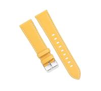 EDVTK35 Genuine Cowhide Watch Strap 20mm 22mm Calfskin Watchband Compatible With Casio Watch band Accessories Solid Buckle Black Brown(Yellow,22mm)