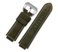 EDVTK35 Genuine Leather Compatible With Timex TW2R55500 T2N720 T2N721 T2N739 Watchband 24 * 16mm Lug End Watch Straps Khaki Black Brown Accessories(Army green silver)