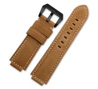EDVTK35 Genuine Leather Compatible With Timex TW2R55500 T2N720 T2N721 T2N739 Watchband 24 * 16mm Lug End Watch Straps Khaki Black Brown Accessories(Khaki -black)