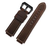 EDVTK35 Genuine Leather Compatible With Timex TW2R55500 T2N720 T2N721 T2N739 Watchband 24 * 16mm Lug End Watch Straps Khaki Black Brown Accessories(Dark brown black)