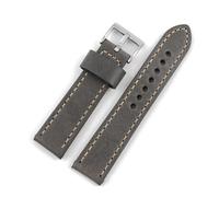EDVTK35 Genuine Leather Watchband Bracelet Black Blue Brown Vintage Watch Strap For Women Men 20mm 22mm Wrist Band(Gray,20mm)