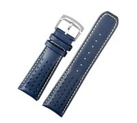 EDVTK35 Genuine Watch Strap Compatible With Citizen Watch Strap Blue Angel JY8078-52L Y8078-01L Second Generation Blue Angel Cowhide Bracelet 23mm(Blue yellow silver,23mm)