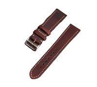 EDVTK35 Handmade Brown Leather Watchband 20 22 18MM Soft Antique Style First Layer Leather Strap For Men And Women(B color,20mm)