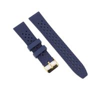 EDVTK35 New Fluorine Rubber Watch Strap Three Dimensional Honeycomb Quick Release Watchband Accessories Compatible with 18mm 20mm 22mm(Blue Gold Buckle,18mm)