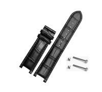 EDVTK35 Notched Leather Watch Strap 20 * 11mm 22 * 13mm Compatible With GC Guess Passa Genuine Lleathe Waterproof Watch Chain Men Women(Black no bucke,22x13mm)