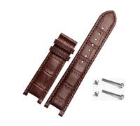 EDVTK35 Notched Leather Watch Strap 20 * 11mm 22 * 13mm Compatible With GC Guess Passa Genuine Lleathe Waterproof Watch Chain Men Women(Brown no bucke,22x13mm)