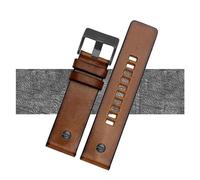 EDVTK35 Quality Genuine Retro Genuine Leather Watchband Men Compatible With DZ4343 DZ4323 DZ7406 Watch Strap Vintage Italian Leather 22mm 24mm 26mm(A brown-black rivet,22mm)