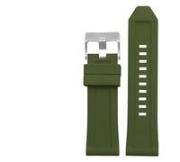 EDVTK35 Silicone Rubber Bracelet Watch Band 24mm 26mm 28mm Compatible With Diesel DZ4496 DZ4427 DZ4487 DZ4323 DZ4318 DZ4305 Mens Watches Strap(Green silver buckle,26mm)