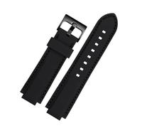 EDVTK35 Silicone Rubber Watchband Compatible With Oris Aquis Watch Band Convex Strap Stainless Steel Pin Buckle Wrist Bracelet Black 24mm X 11mm(Black black buckle,22-12mm)
