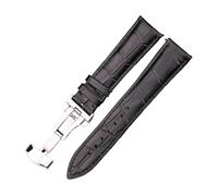 EDVTK35 Soft Cowhide Strap With Butterfly Buckle, 18mm, 20mm, 22mm, 24mm, 5 Colors Available, Interchangeable Watch Strap(Black,18mm)