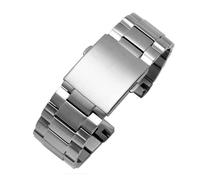 EDVTK35 Stainless Steel Bracelet Compatible With Diesel DZ4318 DZ4323 DZ4283 DZ4309 26mm Watch Band Curved End Solid Metal Watchband Steel Strap(Silver)