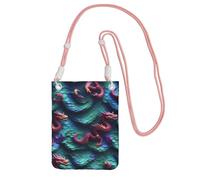 EdWal 3d Magical Dragon Scales Pattern Print Crossbody Bag For Women, Mini Phone Purses, Cute Phone Wallet, For Hiking Travel Gift