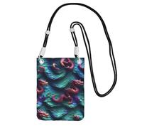 EdWal 3d Magical Dragon Scales Pattern Print Crossbody Bag For Women, Mini Phone Purses, Cute Phone Wallet, For Hiking Travel Gift