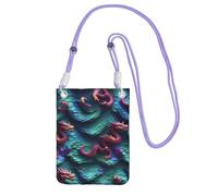 EdWal 3d Magical Dragon Scales Pattern Print Crossbody Bag For Women, Mini Phone Purses, Cute Phone Wallet, For Hiking Travel Gift