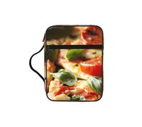 EdWal 3D Pizza Pepperoni Print Bible Case Cosmetic Bag with Sturdy Handle Wash Bag Tablet Sleeve Small Tool Bag for Books