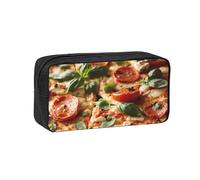 EdWal 3D Pizza Pepperoni Print Pen Organizer Bag Pouch Large Capacity Pencil Case with Zipper Durable Pen Case for Stationery