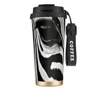EdWal Abstract Animal Zebra Print Insulated Stainless Steel Travel Coffee Mug,Coffee Cups with Lids, for Hot Cold Drinks