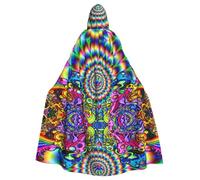 EdWal Abstract Mushroom Colorful Mandala Print Unisex Adults Hooded Cloak Cape Uniform, Hooded Robe, For Halloween Cosplay Costumes