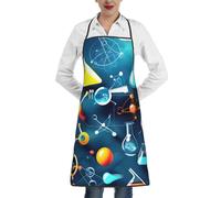 EdWal Abstract Science Chemistry Print Kitchen Aprons, Apron For Cooking With Pocket, Unisex Chef Aprons For Men Women