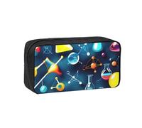 EdWal Abstract Science Chemistry Print Pen Organizer Bag Pouch Large Capacity Pencil Case with Zipper Durable Pen Case for Stationery