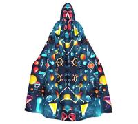EdWal Abstract Science Chemistry Print Unisex Adults Hooded Cloak Cape Uniform, Hooded Robe, For Halloween Cosplay Costumes
