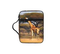 EdWal Africa Giraffe Majestic Tree Print Bible Case Cosmetic Bag with Sturdy Handle Wash Bag Tablet Sleeve Small Tool Bag for Books