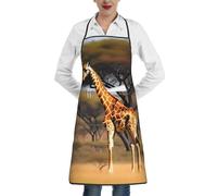EdWal Africa Giraffe Majestic Tree Print Kitchen Aprons, Apron For Cooking With Pocket, Unisex Chef Aprons For Men Women