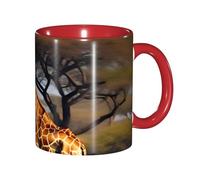 EdWal Africa Giraffe Majestic Tree Print Tea Cups with Handle, Ceramic Ceramic Mug for Tea and Coffee Gift for Women Microwave Safe