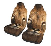 EdWal African Animal Lion Print Front Seat Covers, Easy To Install Two Car Seat Protector Cover Set Accessories Auto Trucks Suv