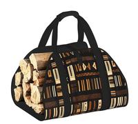 EdWal African Mud Cloth Tribal Print Log Carrier Bag with Open Sides Wood Log Holder for Fireplace Tote Bag Fireplace Accessory
