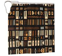 EdWal African Mud Cloth Tribal Print Polyester Shower Curtain For Bathroom With Hooks 185cm Long, Waterproof Bath Accessories