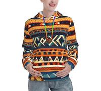 Edwal African National Patterns Print Daily Versatile Hoodie For Women - Fitted Pullover Kangaroo Pocket