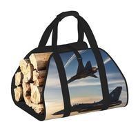 EdWal Aircraft Fighter Jets Print Log Carrier Bag with Open Sides Wood Log Holder for Fireplace Tote Bag Fireplace Accessory