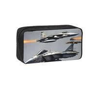 Edwal Aircraft Fighter Jets Print Pen Organizer Bag Pouch Large Capacity Pencil Case with Zipper Durable Pen Case for Stationery