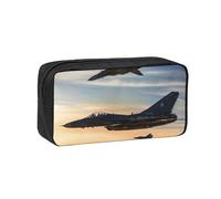 Edwal Aircraft Fighter Jets Print Pen Organizer Bag Pouch Large Capacity Pencil Case with Zipper Durable Pen Case for Stationery